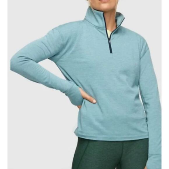 Outdoor Voices Womens 1/4 Zip Pullover Jacket Size M Fleece Line Active Green - Picture 2 of 9